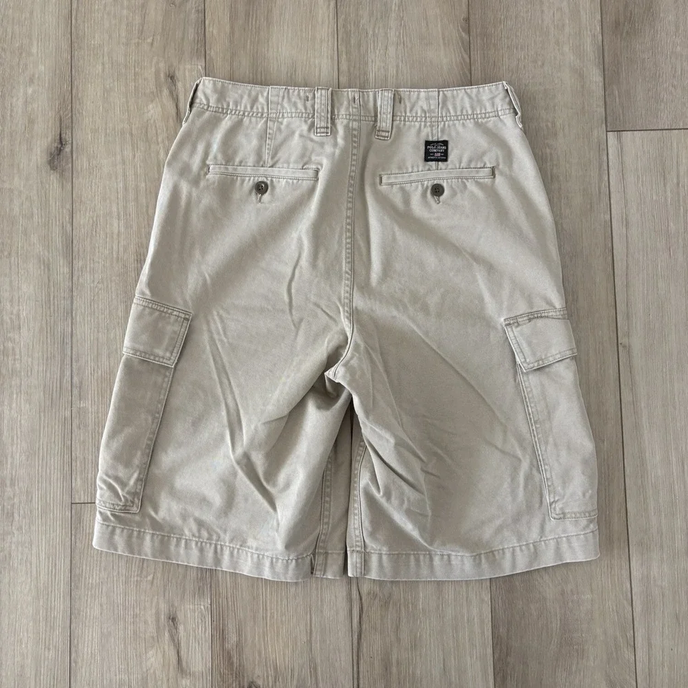 Polo Jeans Co Ralph Lauren Khaki Cargo Shorts Mens Size 34 Beige 12